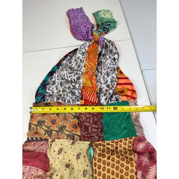 Jack pot new york Silk Dress Halter Neck Colorful Boho Hippie Festival Unique - Picture 3 of 9